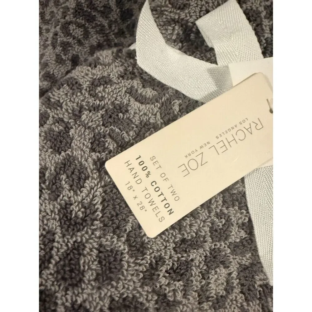 Rachel Zoe Leopard cheetahTowel Set 100% Cotton Bath, Hand Washcloths NWT